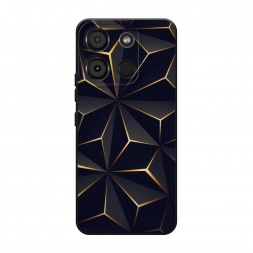 Матовый силиконовый чехол Черные полигоны на Itel A60