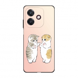 Матовый силиконовый чехол Пухлые котики на Oppo A3