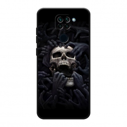 Матовый силиконовый чехол Череп 29 на Xiaomi Redmi Note 9