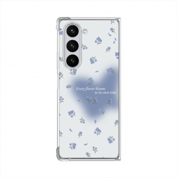 Силиконовый чехол Blooms in time blue на Samsung Galaxy Z Fold 6