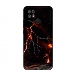 Матовый силиконовый чехол Молния 4 на Xiaomi Poco C40