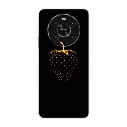 Силиконовый чехол Черно-золотая клубника на Honor X9