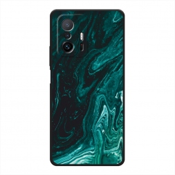 Матовый силиконовый чехол Мрамор изумруд на Xiaomi Mi 11T