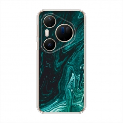 Силиконовый чехол Мрамор изумруд на Huawei Pura 80 Ultra
