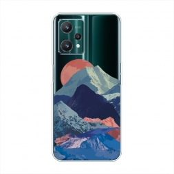 Силиконовый чехол Закат в снежных горах на Realme 9 5G