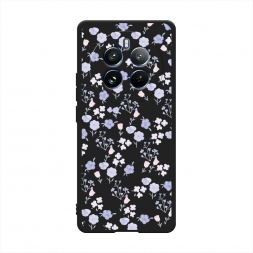 Матовый силиконовый чехол Сиреневые розы паттерн на Realme 12 Pro Plus