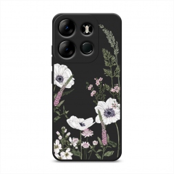 Матовый силиконовый чехол Цветы рисунок на Infinix Smart 7