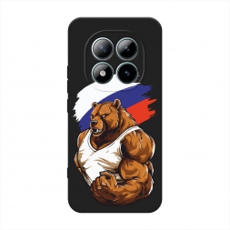 Матовый силиконовый чехол Русский медведь на Redmi Note 15 Pro Plus 5G