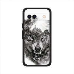 Матовый силиконовый чехол Волк в горах на Google Pixel 8A