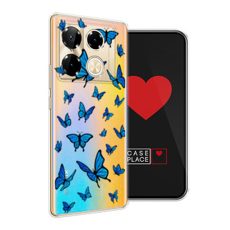 Силиконовый чехол Синие бабочки на Infinix Note 40 Pro 4G