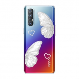 Силиконовый чехол white butterflies 2 на Oppo Reno 3 Pro