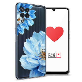 Силиконовый чехол Голубые клематисы на Samsung Galaxy M22
