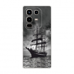 Силиконовый чехол Корабль в пасмурном море на Infinix Note 50 pro