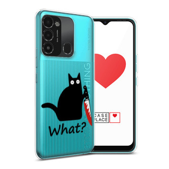 Силиконовый чехол Котик с ножом на Tecno Spark 8C