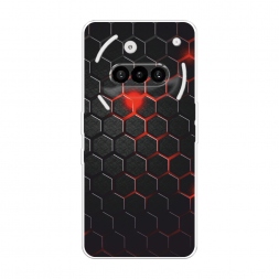 Силиконовый чехол Фон соты красные на Nothing Phone 3a