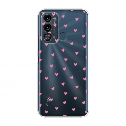 Силиконовый чехол Маленькие розовые сердечки на Itel Vision 3