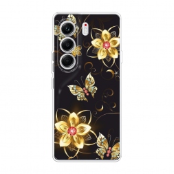 Силиконовый чехол Luxury butterflies на Tecno Camon 40 Pro