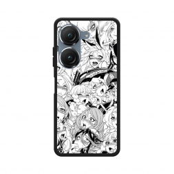 Матовый силиконовый чехол Ахегао манга тян на Asus ZenFone 9