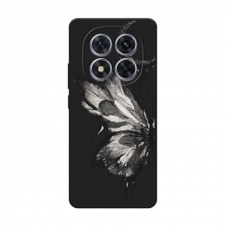 Матовый силиконовый чехол Чернильная бабочка на Xiaomi Poco X7