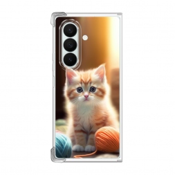 Силиконовый чехол Рыжий котёнок с клубком на Samsung Galaxy Z Fold 7