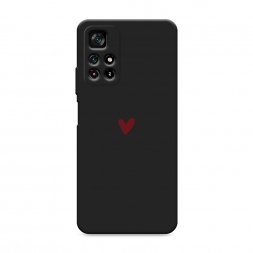 Матовый силиконовый чехол Маленькое красное сердечко на Xiaomi Redmi Note 11 5G