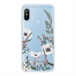 Силиконовый чехол Цветы рисунок на Xiaomi Redmi 6 Plus