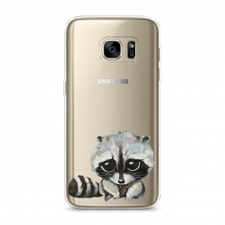 Силиконовый чехол Большеглазый енот на Samsung Galaxy S7 edge
