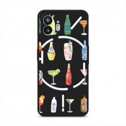 Матовый силиконовый чехол Летние напитки на Nothing Phone 2