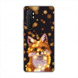 Силиконовый чехол Лиса с гирляндой на Xiaomi Mi Note 10 lite