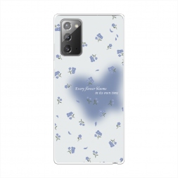 Силиконовый чехол Blooms in time blue на Samsung Galaxy Note 20