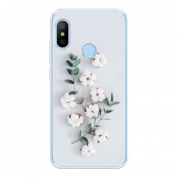 Силиконовый чехол Веточка хлопка на Xiaomi Redmi 6 Plus