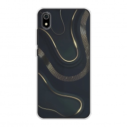 Силиконовый чехол Золотистые изгибы на Xiaomi Redmi 7A