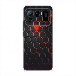 Силиконовый чехол Фон соты красные на Xiaomi Mi 11 Ultra