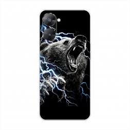 Силиконовый чехол Гроза и медведь на Realme V30 5G