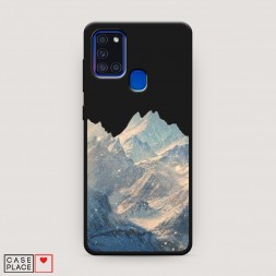 Матовый силиконовый чехол Горы арт 2 на Samsung Galaxy A21s