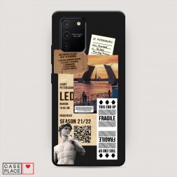 Матовый силиконовый чехол Санкт-Петербург коллаж на Samsung Galaxy S10 Lite