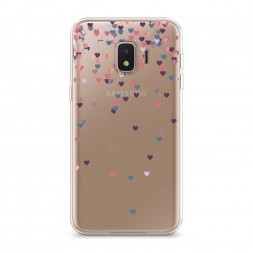 Силиконовый чехол Посыпка сердечки на Samsung Galaxy J2 Core (2018/2020)