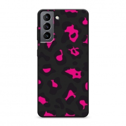Матовый силиконовый чехол Pink cow spots на Samsung Galaxy S21