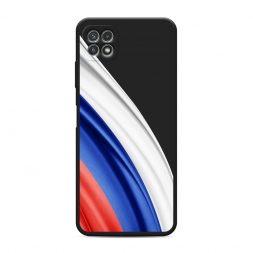 Матовый силиконовый чехол Флаг России уголок на Samsung Galaxy A22s 5G