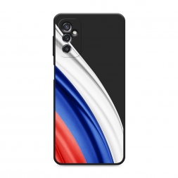 Матовый силиконовый чехол Флаг России уголок на Samsung Galaxy M52