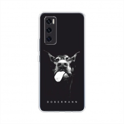 Силиконовый чехол Язык добермана на Vivo V20 SE