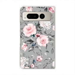 Силиконовый чехол Розы на сером на Google Pixel Fold