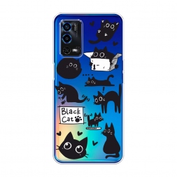 Силиконовый чехол Black cat doodles на Oppo A55 4G