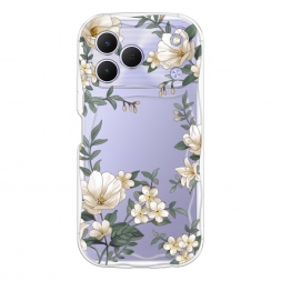 Волнистый чехол Нежная цветочная рамка 1 на Tecno Spark 50