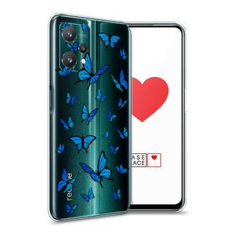 Силиконовый чехол Синие бабочки на Realme 9 Pro