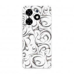 Soft touch белый Шипастые волны на Tecno Spark Go 2024