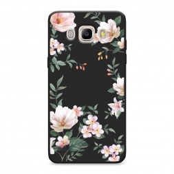 Матовый силиконовый чехол Beautiful white flowers на Samsung Galaxy J5 2016