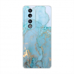 Силиконовый чехол Голубой мрамор рисунок на Honor 90 Pro