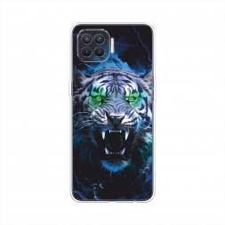 Силиконовый чехол Сверкающие глаза тигра на Oppo Reno 4 lite