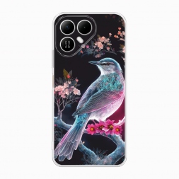Силиконовый чехол Птица на цветущем дереве на Tecno Pova 8